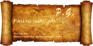Panity Győző névjegykártya